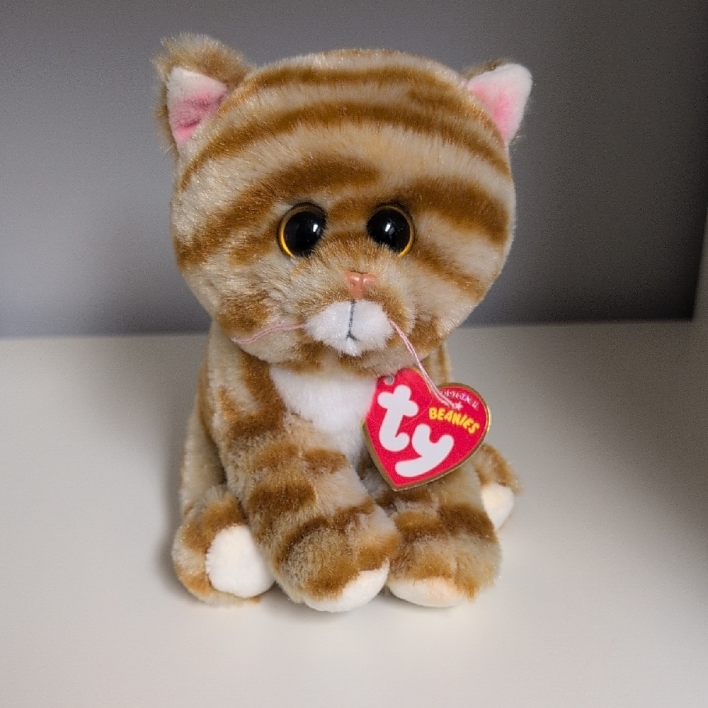 💜2/$20💜 Ty Babies Cleo, 6" Orange And White Stripped Tabby Cat Collectible